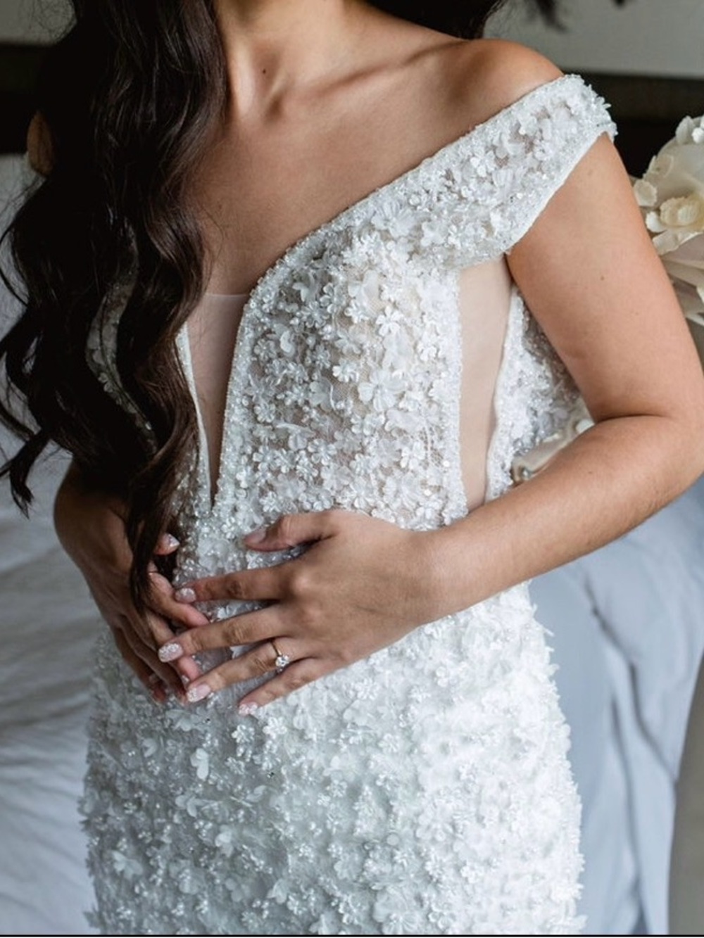 Tony Ward Luminous Wedding Dress Off White Bridal Gown & Veil